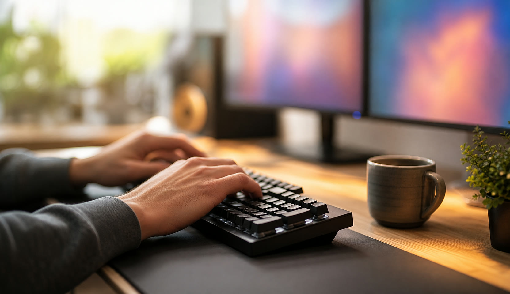 A developer building custom software at a workstation